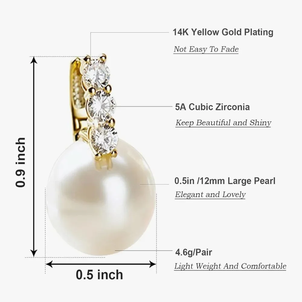 NEW 14K Gold Plated Hoop Earrings